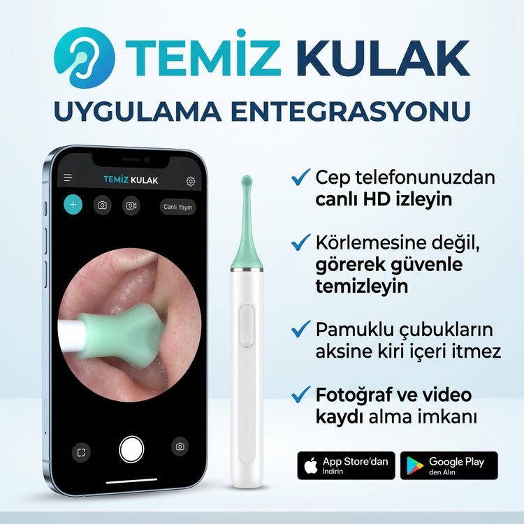 Temiz Kulak Pro - 1080P HD Akıllı Kulak Temizlik Kamerası