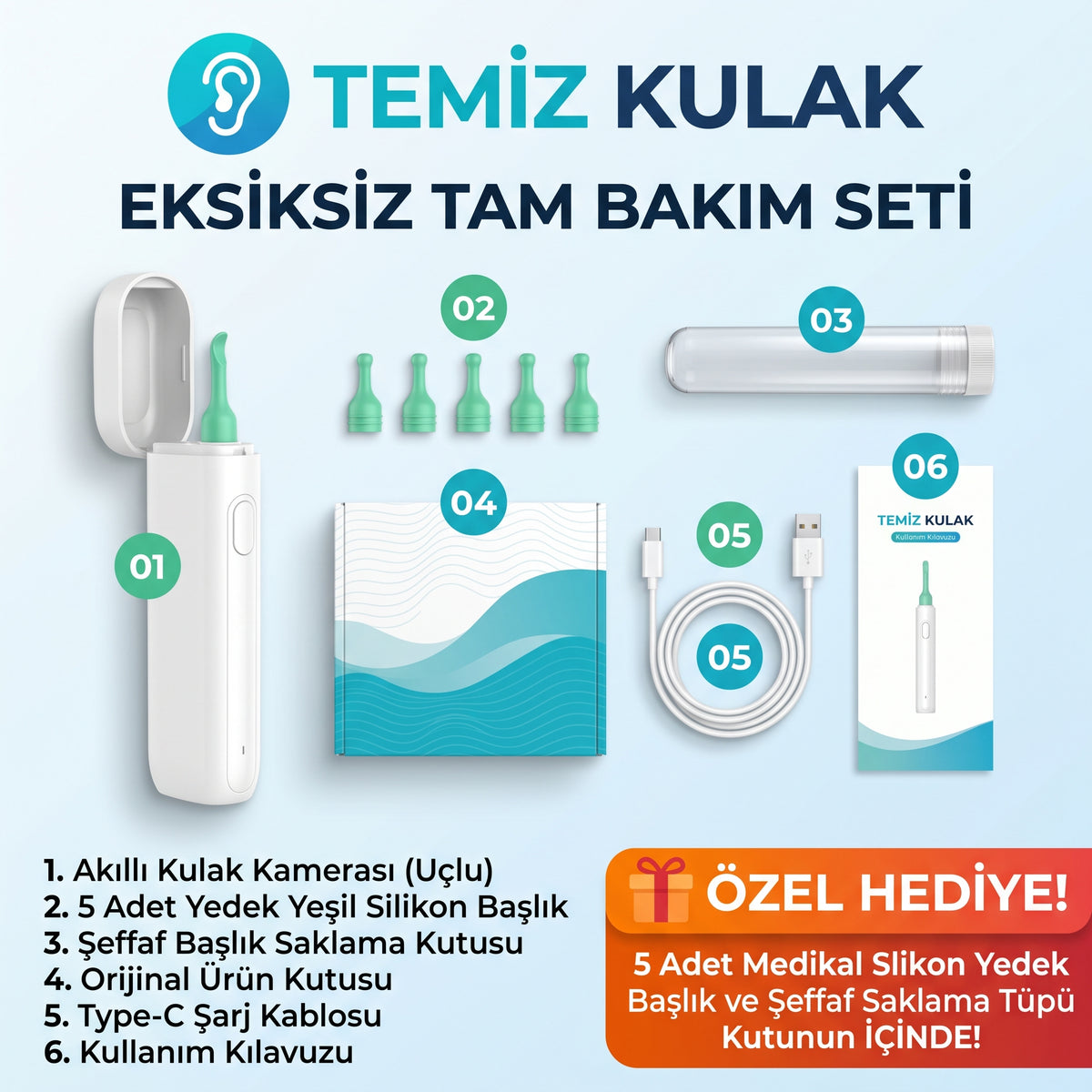 Temiz Kulak Pro - 1080P HD Akıllı Kulak Temizlik Kamerası